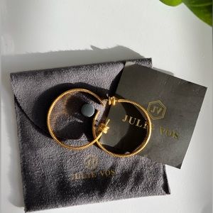 Julie Voss Gold Beaded Hoops Earrings